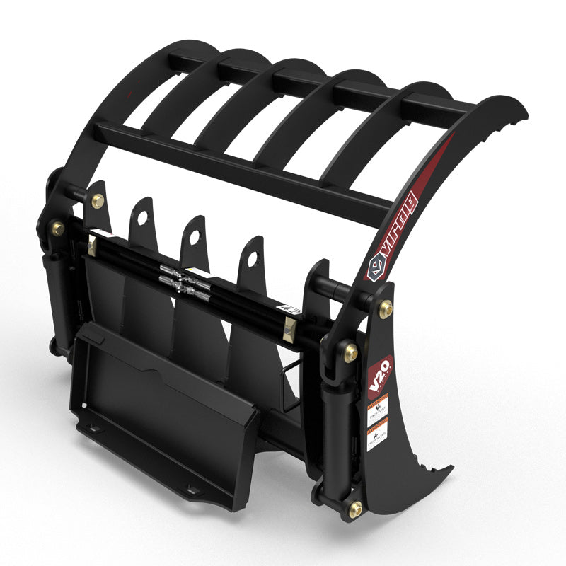 Virnig V20 Mini Skid Steer Root Rake Grapple | Models CRG36, CRG42 & CRG48 | Widths 36" To 48" | Hydraulic Flow Range 15 To 25 GPM | For Mini Skid Steers