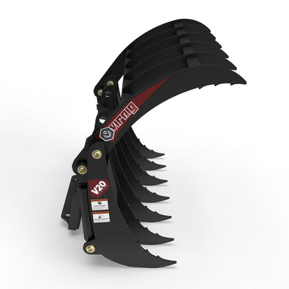 Virnig V20 Mini Skid Steer Root Rake Grapple | Models CRG36, CRG42 & CRG48 | Widths 36" To 48" | Hydraulic Flow Range 15 To 25 GPM | For Mini Skid Steers