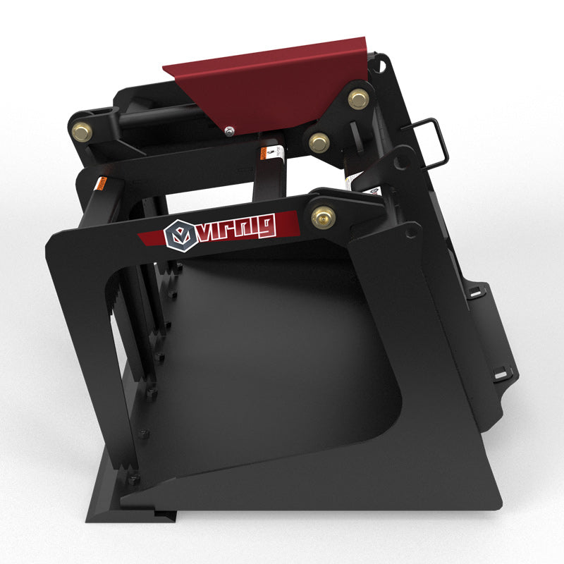 Virnig V20 Mini Skid Steer Scrap Grapple | Models CSG36, CSG42, CSG48 | Widths 36" to 48" | Hydraulic Flow 15–25 GPM | For Mini Skid Steers