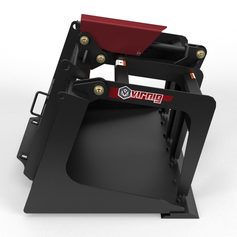 Virnig V20 Mini Skid Steer Scrap Grapple | Models CSG36, CSG42, CSG48 | Widths 36" to 48" | Hydraulic Flow 15–25 GPM | For Mini Skid Steers