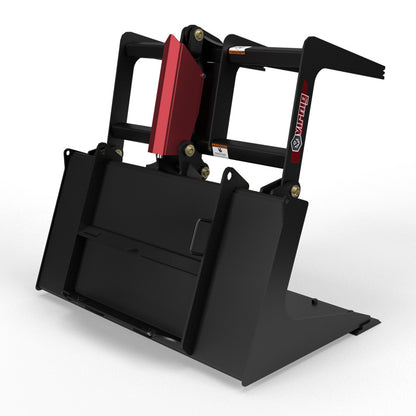 Virnig V20 Mini Skid Steer Scrap Grapple | Models CSG36, CSG42, CSG48 | Widths 36" to 48" | Hydraulic Flow 15–25 GPM | For Mini Skid Steers