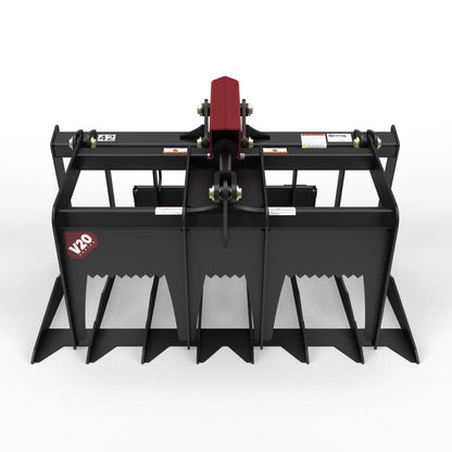 Virnig V20 Mini Skid Steer Skeleton Grapple | Models CSGV36, CSGV42 & CSGV48 | Widths 36" To 48" | Hydraulic Flow Range 15 To 25 GPM | For Mini Skid Steer