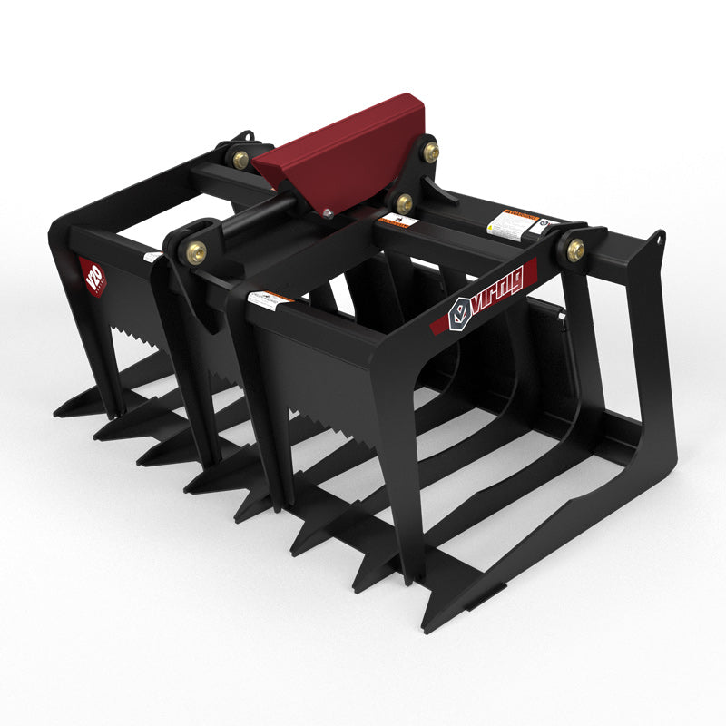 Virnig V20 Mini Skid Steer Skeleton Grapple | Models CSGV36, CSGV42 & CSGV48 | Widths 36" To 48" | Hydraulic Flow Range 15 To 25 GPM | For Mini Skid Steer