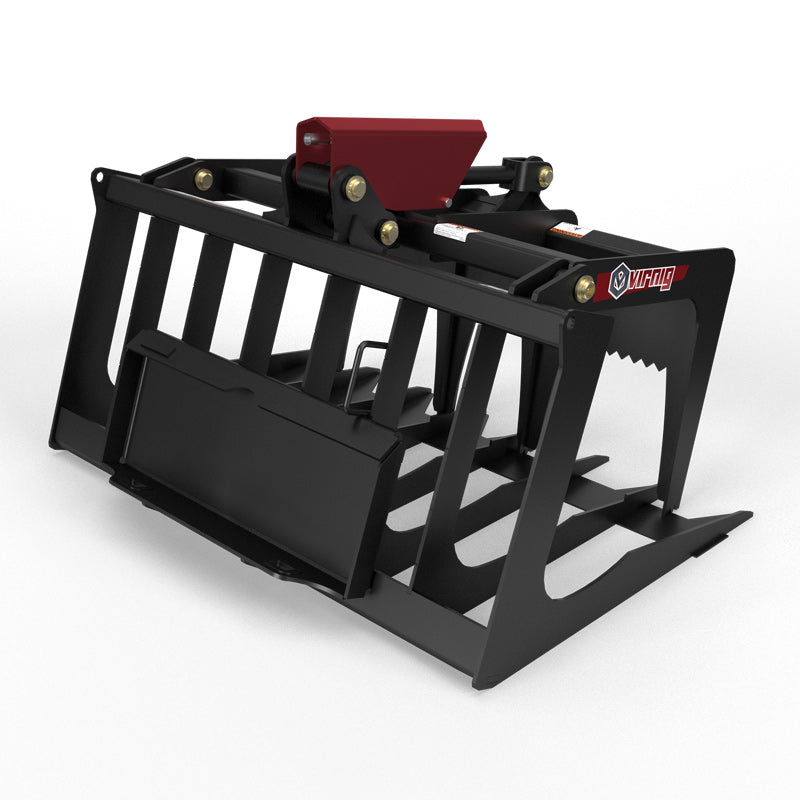 Virnig V20 Mini Skid Steer Skeleton Grapple | Models CSGV36, CSGV42 & CSGV48 | Widths 36" To 48" | Hydraulic Flow Range 15 To 25 GPM | For Mini Skid Steer