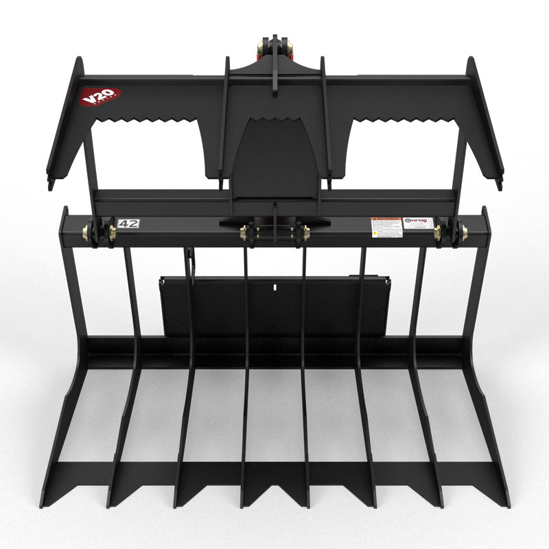 Virnig V20 Mini Skid Steer Skeleton Grapple | Models CSGV36, CSGV42 & CSGV48 | Widths 36" To 48" | Hydraulic Flow Range 15 To 25 GPM | For Mini Skid Steer