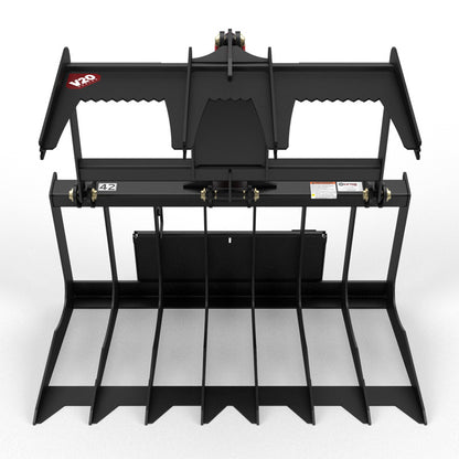 Virnig V20 Mini Skid Steer Skeleton Grapple | Models CSGV36, CSGV42 & CSGV48 | Widths 36" To 48" | Hydraulic Flow Range 15 To 25 GPM | For Mini Skid Steer