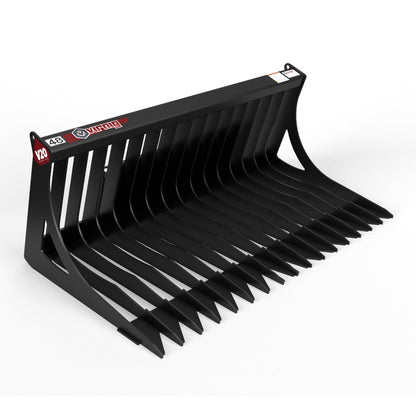 Virnig V20 Mini Skid Steer Skeleton Rock Bucket | Models CSRB36, CSRB42 & CSRB48 | Widths 36" To 48" | Hydraulic Flow Range 15 To 25 GPM | For Mini Skid Steers