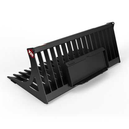 Virnig V20 Mini Skid Steer Skeleton Rock Bucket | Models CSRB36, CSRB42 & CSRB48 | Widths 36" To 48" | Hydraulic Flow Range 15 To 25 GPM | For Mini Skid Steers