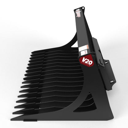 Virnig V20 Mini Skid Steer Skeleton Rock Bucket | Models CSRB36, CSRB42 & CSRB48 | Widths 36" To 48" | Hydraulic Flow Range 15 To 25 GPM | For Mini Skid Steers