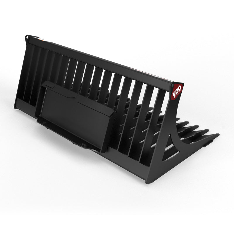 Virnig V20 Mini Skid Steer Skeleton Rock Bucket | Models CSRB36, CSRB42 & CSRB48 | Widths 36" To 48" | Hydraulic Flow Range 15 To 25 GPM | For Mini Skid Steers