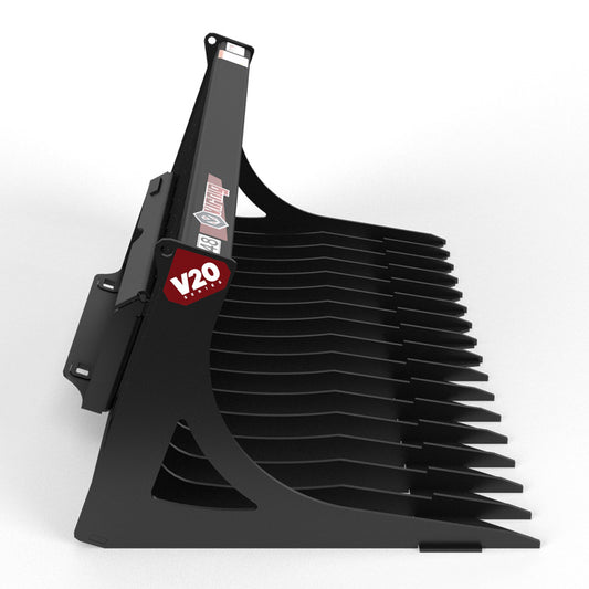 Virnig V20 Mini Skid Steer Skeleton Rock Bucket | Models CSRB36, CSRB42 & CSRB48 | Widths 36" To 48" | Hydraulic Flow Range 15 To 25 GPM | For Mini Skid Steers