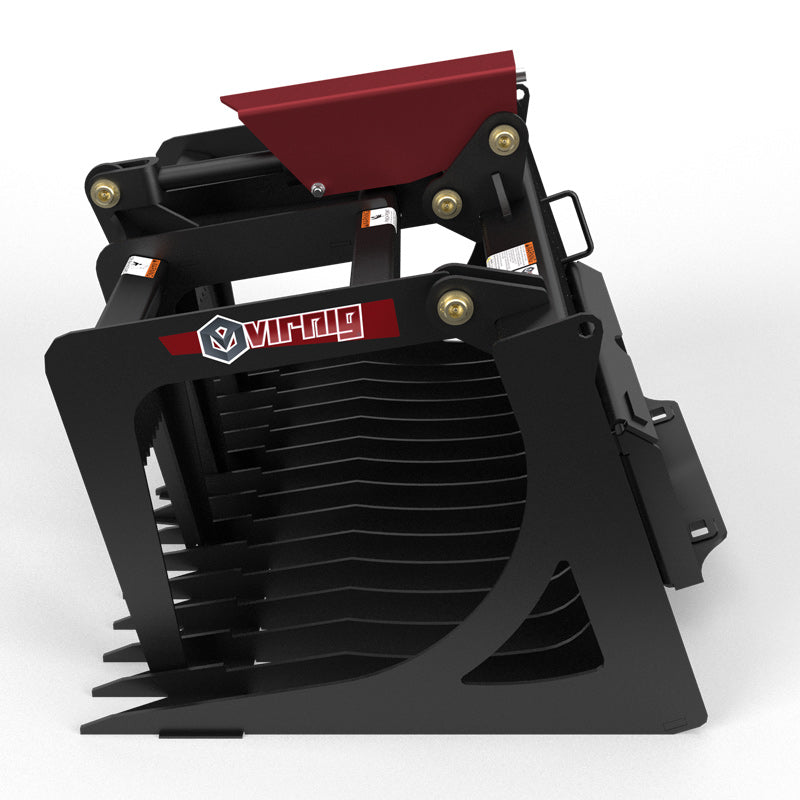 Virnig V20 Mini Skid Steer Skeleton Rock Grapple | Models CSRG36, CSRG42 & CSRG48 | Widths 36" To 48" | Hydraulic Flow Range 15 To 25 GPM | For Mini Skid Steer