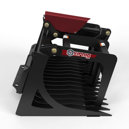 Virnig V20 Mini Skid Steer Skeleton Rock Grapple | Models CSRG36, CSRG42 & CSRG48 | Widths 36" To 48" | Hydraulic Flow Range 15 To 25 GPM | For Mini Skid Steer