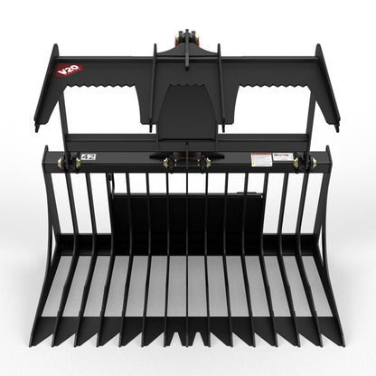 Virnig V20 Mini Skid Steer Skeleton Rock Grapple | Models CSRG36, CSRG42 & CSRG48 | Widths 36" To 48" | Hydraulic Flow Range 15 To 25 GPM | For Mini Skid Steer