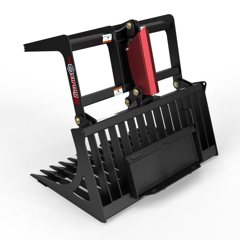 Virnig V20 Mini Skid Steer Skeleton Rock Grapple | Models CSRG36, CSRG42 & CSRG48 | Widths 36" To 48" | Hydraulic Flow Range 15 To 25 GPM | For Mini Skid Steer