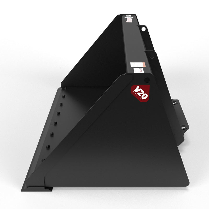 Virnig V20 Mini Skid Steer Snow/Light Material Bucket | Models CLMB36 To CLMB60 | Widths 36" To 60" | Hydraulic Flow Range 15 To 25 GPM | For Mini Skid Steer