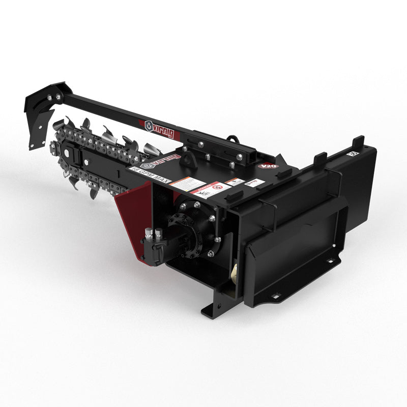 Virnig V20 Mini Skid Steer Trencher | Models CTRN36-18 & CTRN48-18 | 36" To 48" Dig Depth | Hydraulic Flow 10 To 18 GPM | For Mini Skid Steers