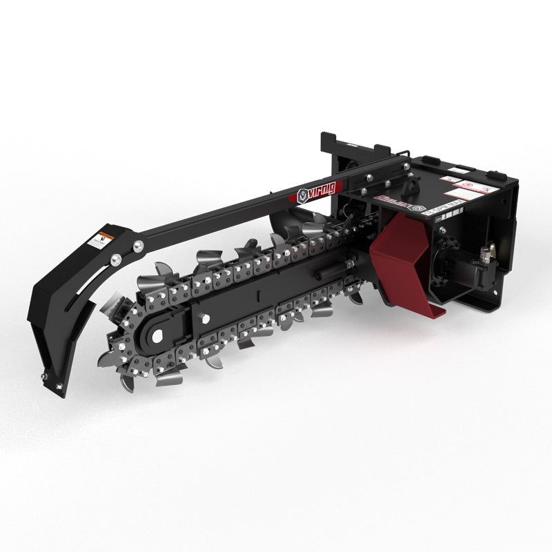 Virnig V20 Mini Skid Steer Trencher | Models CTRN36-18 & CTRN48-18 | 36" To 48" Dig Depth | Hydraulic Flow 10 To 18 GPM | For Mini Skid Steers