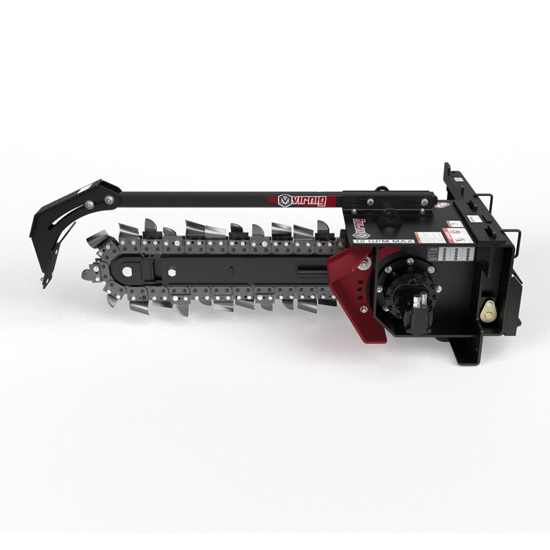 Virnig V20 Mini Skid Steer Trencher | Models CTRN36-18 & CTRN48-18 | 36" To 48" Dig Depth | Hydraulic Flow 10 To 18 GPM | For Mini Skid Steers