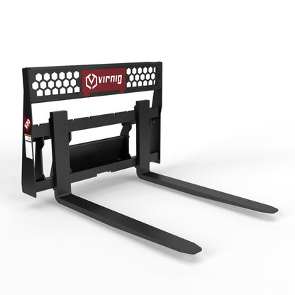 Virnig V20 Mini Skid Steer Wide Rail Pallet Fork | Models CWPF3622 & CWPF4222 | Widths 36" & 42" | Hydraulic Flow Range 15 To 25 GPM | For Mini Skid Steer