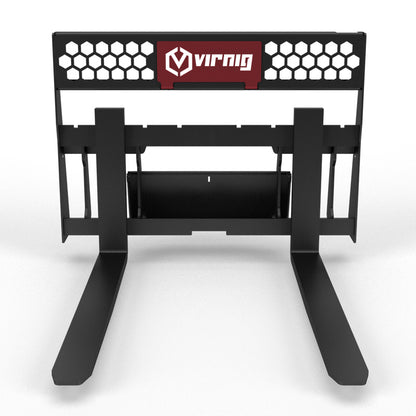 Virnig V20 Mini Skid Steer Wide Rail Pallet Fork | Models CWPF3622 & CWPF4222 | Widths 36" & 42" | Hydraulic Flow Range 15 To 25 GPM | For Mini Skid Steer