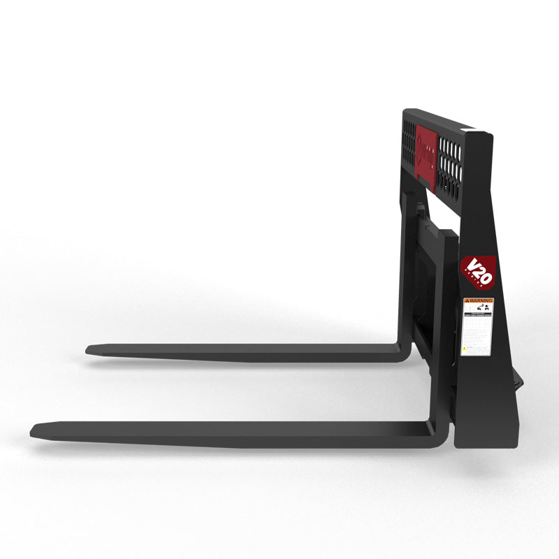 Virnig V20 Mini Skid Steer Wide Rail Pallet Fork | Models CWPF3622 & CWPF4222 | Widths 36" & 42" | Hydraulic Flow Range 15 To 25 GPM | For Mini Skid Steer