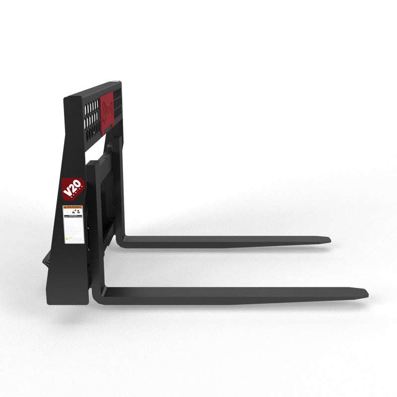 Virnig V20 Mini Skid Steer Wide Rail Pallet Fork | Models CWPF3622 & CWPF4222 | Widths 36" & 42" | Hydraulic Flow Range 15 To 25 GPM | For Mini Skid Steer