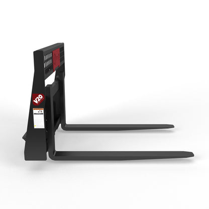 Virnig V20 Mini Skid Steer Wide Rail Pallet Fork | Models CWPF3622 & CWPF4222 | Widths 36" & 42" | Hydraulic Flow Range 15 To 25 GPM | For Mini Skid Steer