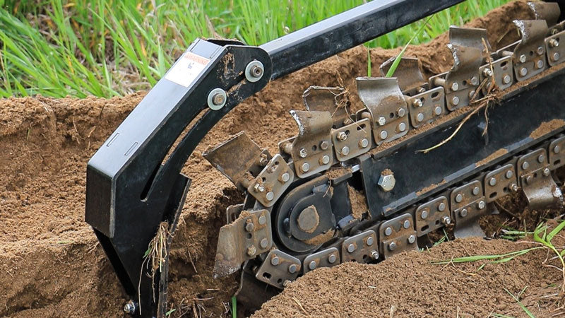 Virnig V20 Mini Skid Steer Trencher | Models CTRN36-18 & CTRN48-18 | 36" To 48" Dig Depth | Hydraulic Flow 10 To 18 GPM | For Mini Skid Steers