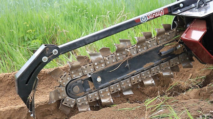 Virnig V20 Mini Skid Steer Trencher | Models CTRN36-18 & CTRN48-18 | 36" To 48" Dig Depth | Hydraulic Flow 10 To 18 GPM | For Mini Skid Steers