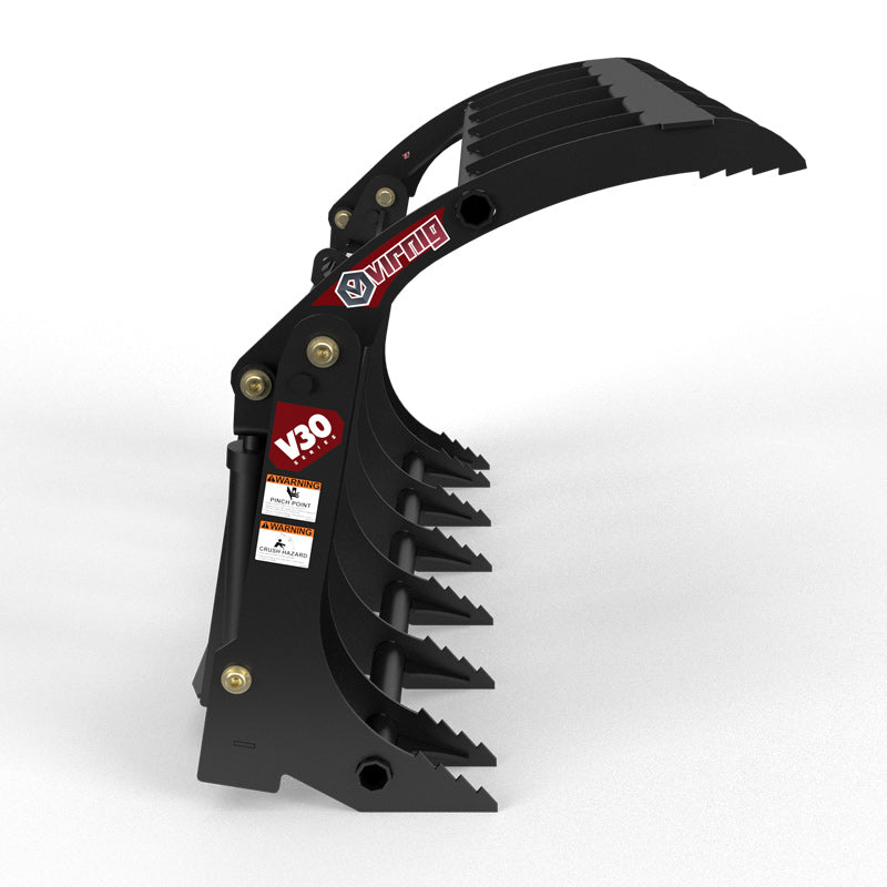 Virnig V30 Compact Tractor Root Rake Grapple | Models URG54-CT, URG60-CT, URG66-CT | Widths 56.5" To 67.5" | Horsepower 25 To 40 HP | For Compact Tractors