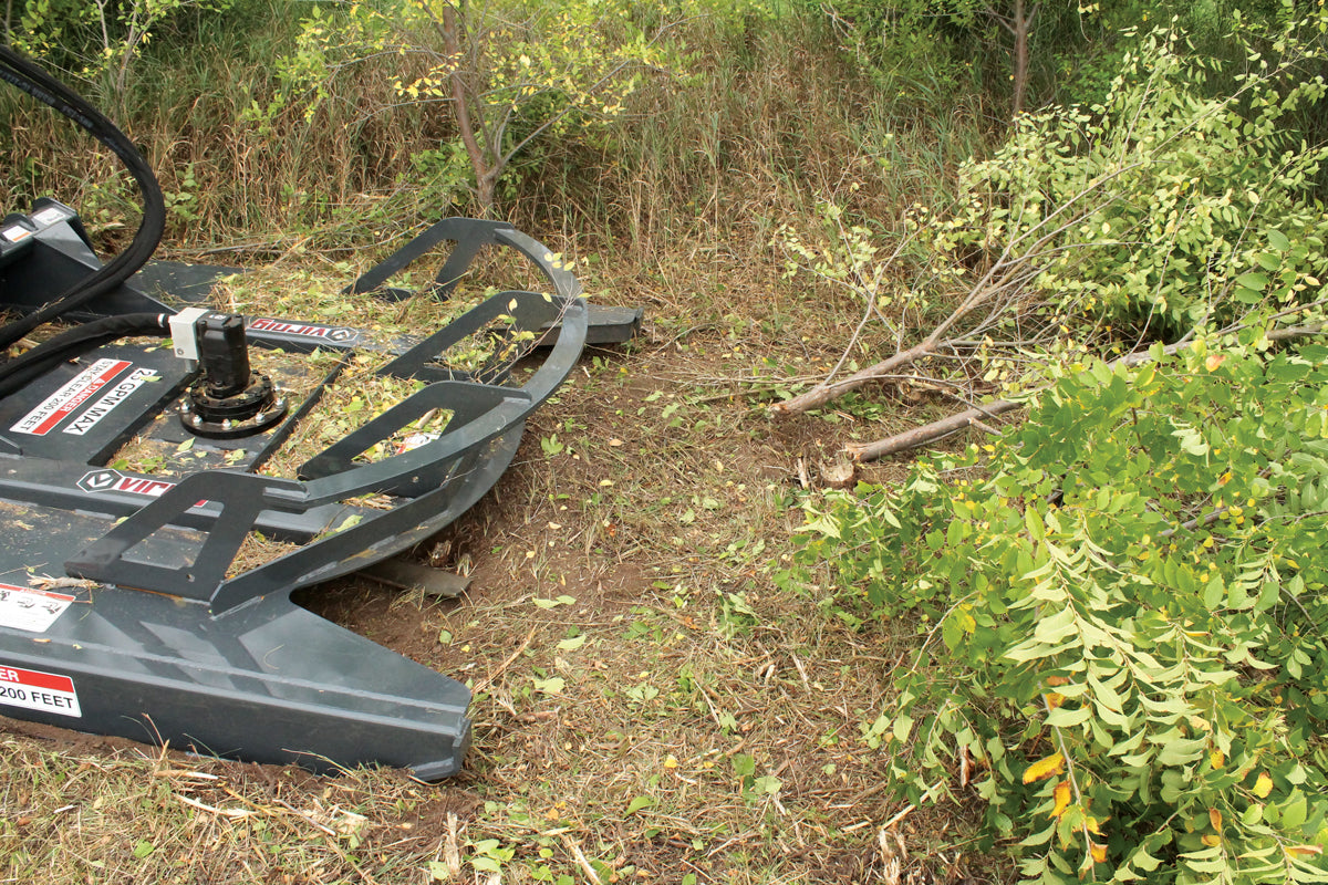 Virnig V40 Open Front Rotary Brush Cutter | Models BBV60-O & BBV72-O | Widths 60" & 72" | Hydraulic Flow 16 To 25 GPM | For Skid Steer