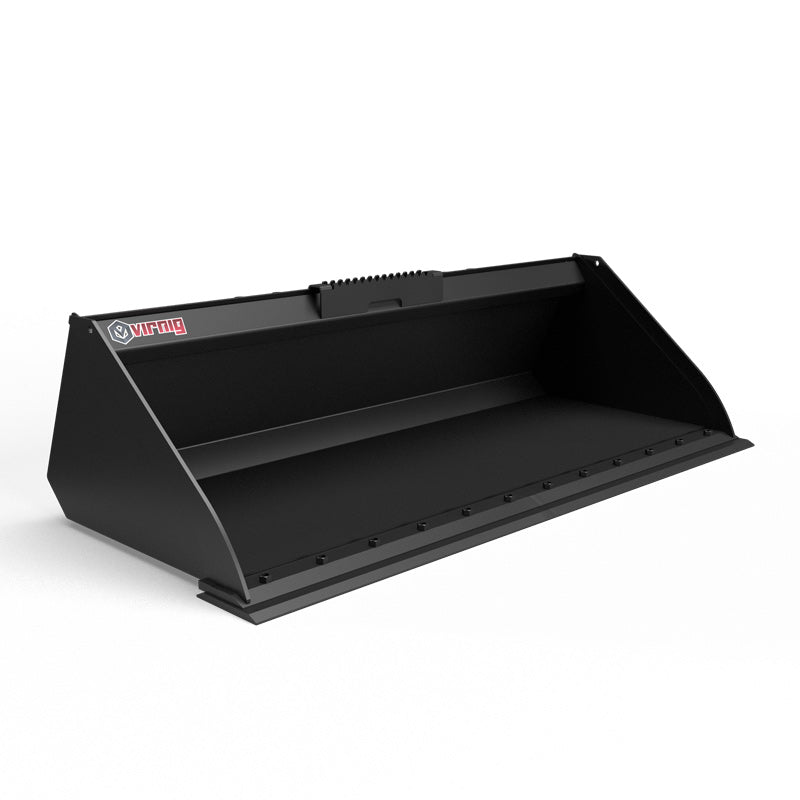 Virnig V40 Low Profile Dirt Bucket | Models EDV60 To EDV84 | Widths 61.5" To 85.5" | Hydraulic Flow <22 GPM | For Skid Steer & Track Loaders