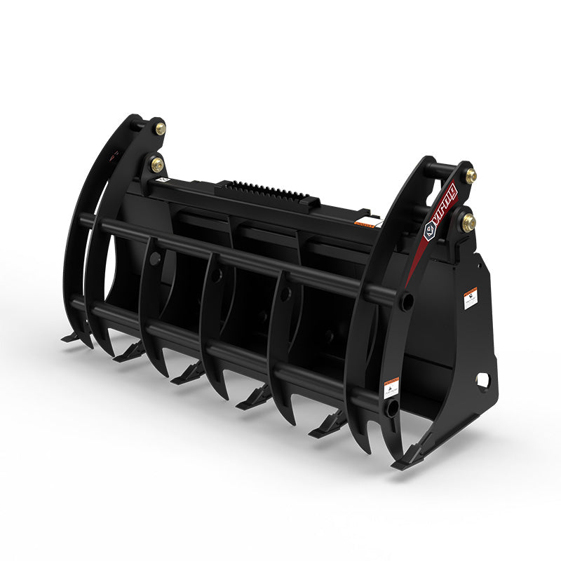 Virnig V40 Root Rake Grapple | Models URG60-UT, URG66-UT & URG72-UT | Widths 61.5" to 73.5" | Hydraulic Flow 15 to 25 GPM | For Skid Steer & Track Loaders