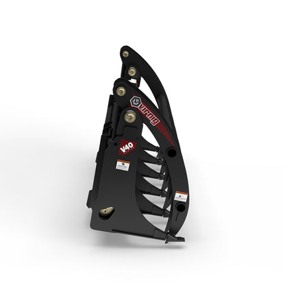 Virnig V40 Root Rake Grapple | Models URG60-UT, URG66-UT & URG72-UT | Widths 61.5" to 73.5" | Hydraulic Flow 15 to 25 GPM | For Skid Steer & Track Loaders