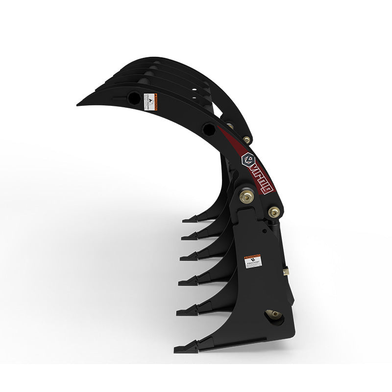 Virnig V40 Root Rake Grapple | Models URG60-UT, URG66-UT & URG72-UT | Widths 61.5" to 73.5" | Hydraulic Flow 15 to 25 GPM | For Skid Steer & Track Loaders