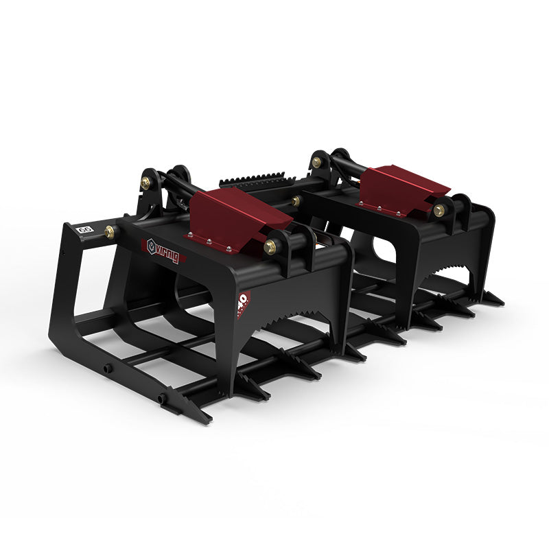 Virnig V40 Skeleton Grapple | Models BSGV66, BSGV72 & BSGV84 | Widths 66" To 84" | Hydraulic Flow 15 To 25 GPM | For Skid Steer