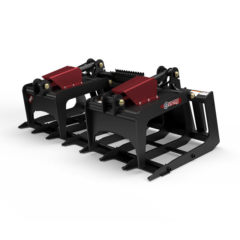 Virnig V40 Skeleton Grapple | Models BSGV66, BSGV72 & BSGV84 | Widths 66" To 84" | Hydraulic Flow 15 To 25 GPM | For Skid Steer
