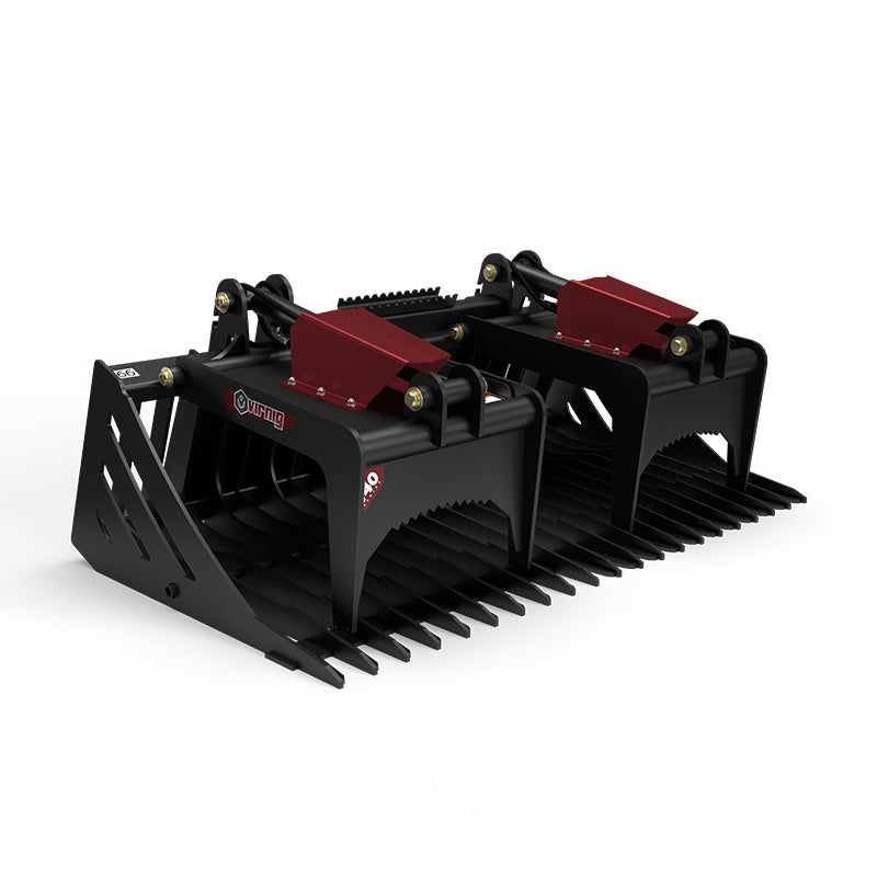 Virnig V40 Skeleton Rock Grapple | Models BSRGV66, BSRGV72 & BSRGV84 | Widths 66" To 84" | Hydraulic Flow 15 To 25 GPM | For Skid Steers