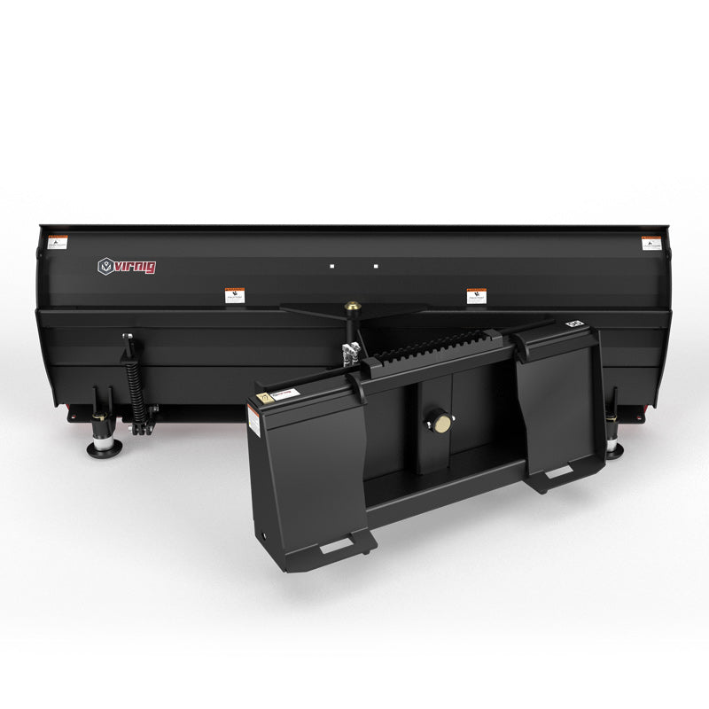 Virnig V50 Angle Snow Blade | Models SBS60-LD, SBS72-LD, SBS84-LD & SBS96-LD | Widths 62" To 98" | Hydraulic Flow Range 15 To 25 GPM | For Skid Steers