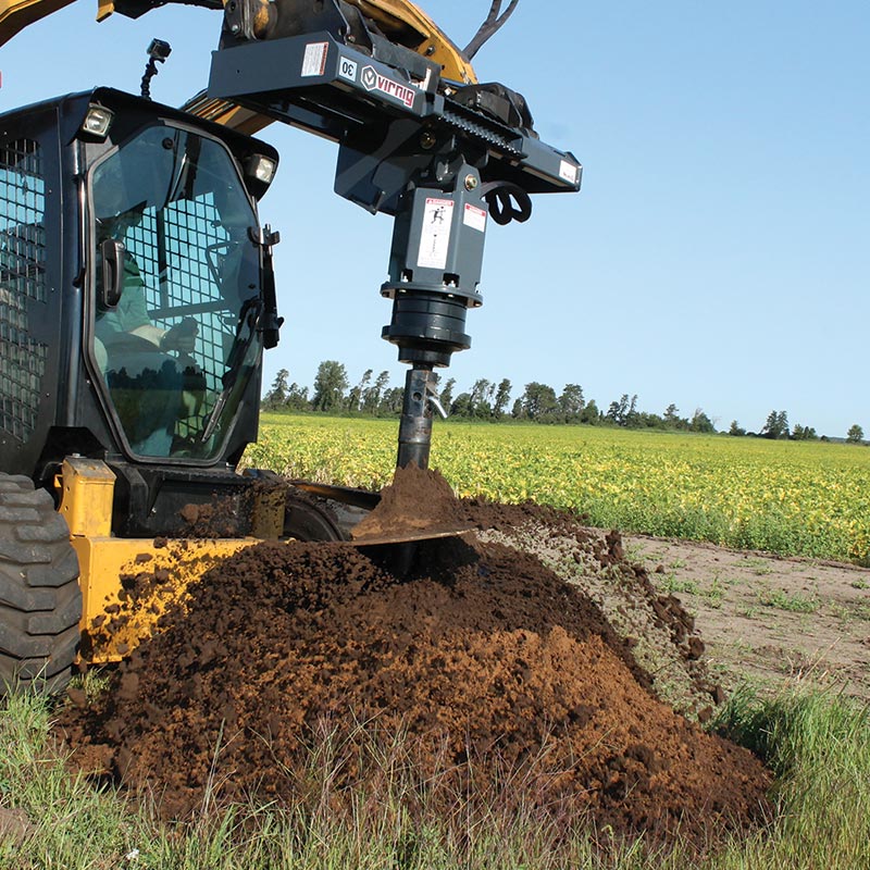 Virnig 4' Auger Bits | Rock, Standard, Tree | Models SAV, TAV & RAV | Widths 6" To 36" | Hydraulic Flow Range 15 To 25 GPM | For Skid Steer