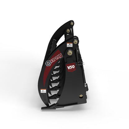 Virnig V50 Root Rake Grapple | Models URG66, URG72 & URG78 | Widths 67.9" To 79.9" | Hydraulic Flow 15 To 25 GPM | For Skid Steer