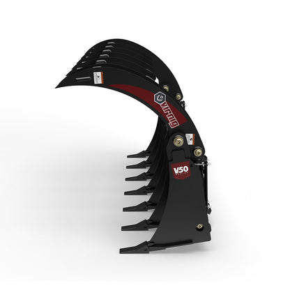 Virnig V50 Root Rake Grapple | Models URG66, URG72 & URG78 | Widths 67.9" To 79.9" | Hydraulic Flow 15 To 25 GPM | For Skid Steer