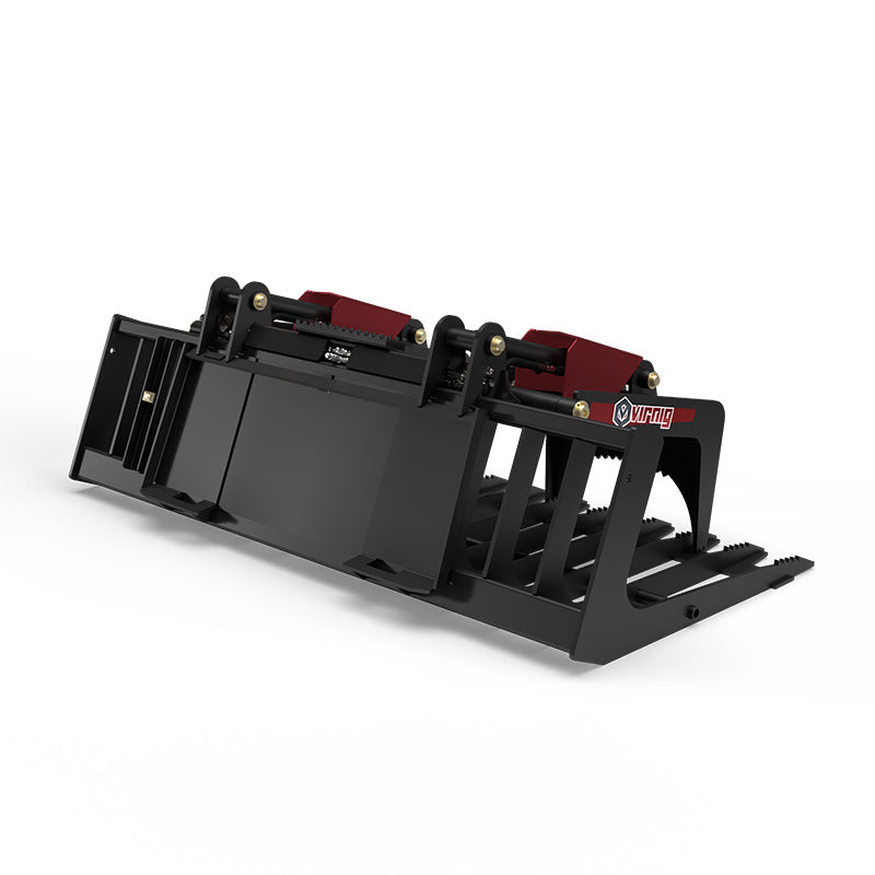 Virnig V50 Skeleton Grapple | Models SGV60 To SGV90 | Widths 60" To 90" | Hydraulic Flow 15 To 25 GPM | For Skid Steer