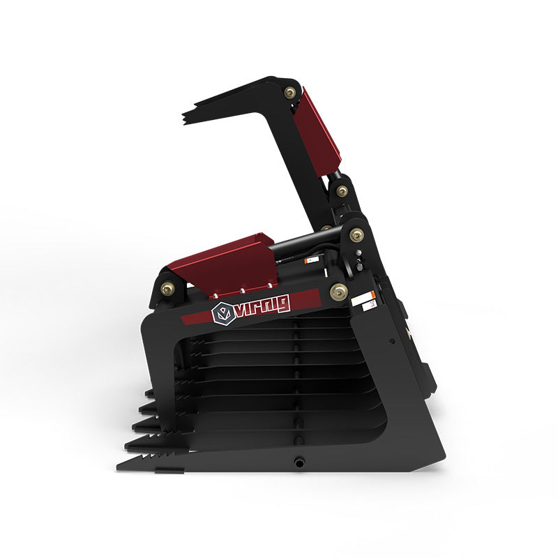 Virnig V50 Skeleton Grapple | Models SGV60 To SGV90 | Widths 60" To 90" | Hydraulic Flow 15 To 25 GPM | For Skid Steer