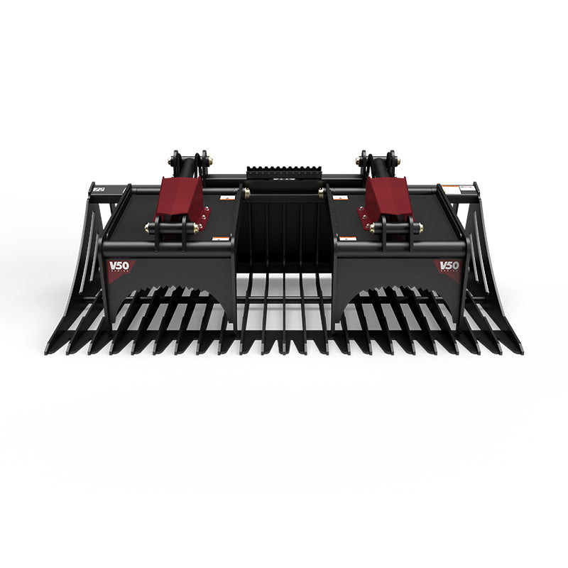 Virnig V50 Skeleton Rock Grapple | Models SRGV60, SRGV66, SRGV72, SRGV78 & SRGV84 | Widths 61" To 87.5" | Hydraulic Flow 15 To 25 GPM | For Skid Steers