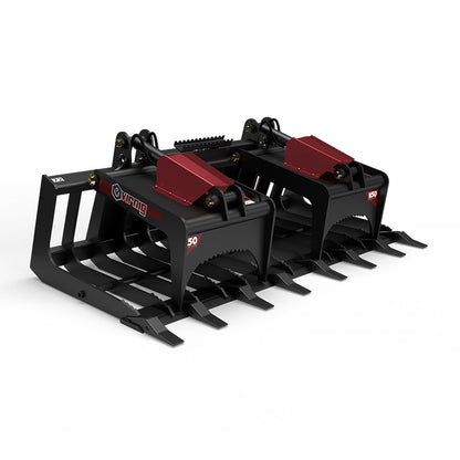 Virnig V50 Skeleton Tooth Grapple | Models TSGV72, TSGV78, TSGV84 & TSGV90 | Widths 73.5" To 91.5" | Hydraulic Flow 15 To 25 GPM | For Skid Steer