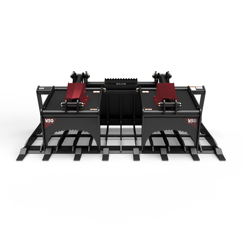 Virnig V50 Skeleton Tooth Grapple | Models TSGV72, TSGV78, TSGV84 & TSGV90 | Widths 73.5" To 91.5" | Hydraulic Flow 15 To 25 GPM | For Skid Steer