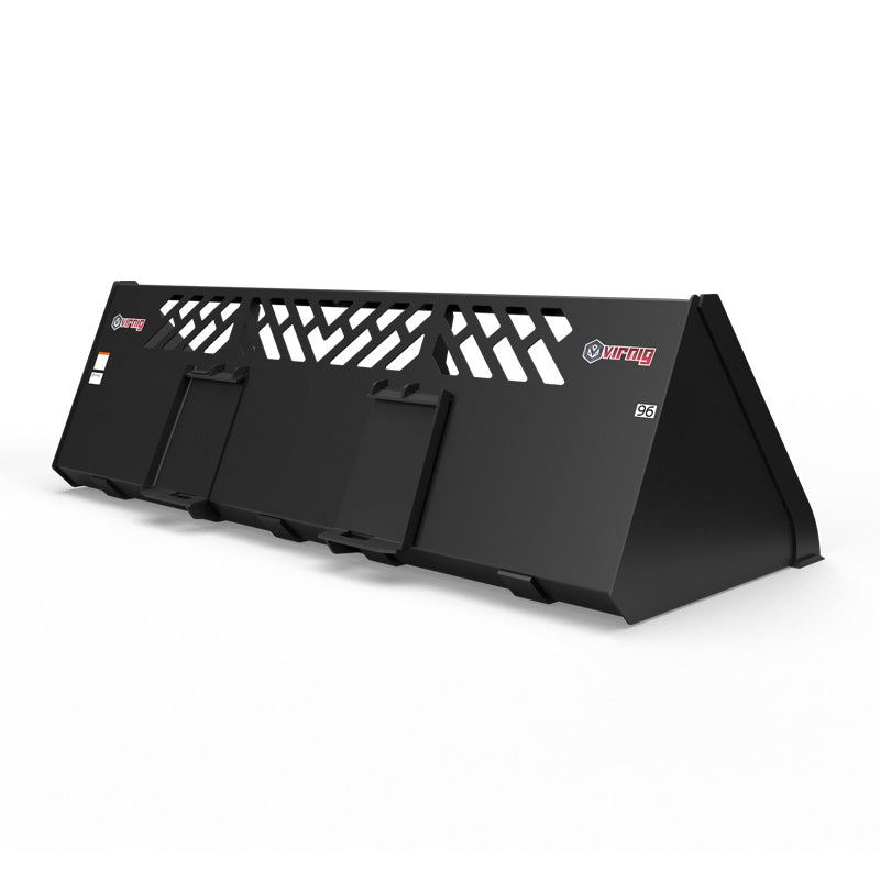 Virnig V50 Snow / Light Material Bucket | Models MSHV72, MSHV78, MSHV84, MSHV96 & MSHV101 | Widths 72" To 101" | Hydraulic Flow 15 To 25 GPM | For Skid Steer