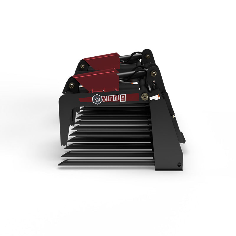 Virnig V50 Tine Fork Grapple | Models TBG260, TBG266, TBG272 & TBG278 | Widths 61" To 79" | Hydraulic Flow 15 To 25 GPM | For Skid Steer